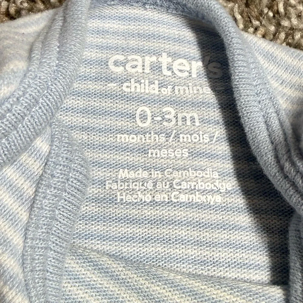 Carter's Light Blue Striped Baby Sleep Sack Gown Size 0-3 Months